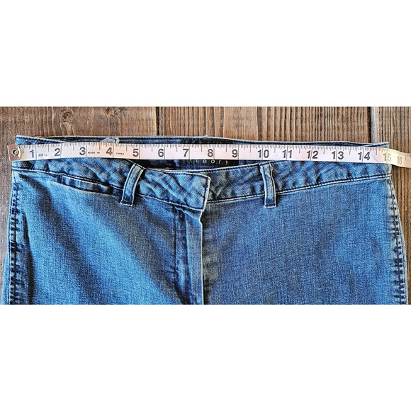 Vintage Bergdorf Goodman Theory Jeans Womens 8 Blue Straight Leg Low Rise Pants - Picture 6 of 9